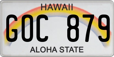 HI license plate GOC879