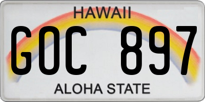 HI license plate GOC897