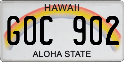 HI license plate GOC902