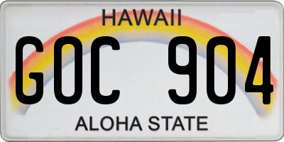 HI license plate GOC904