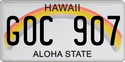 HI license plate GOC907