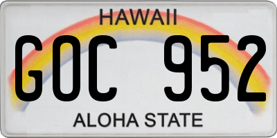 HI license plate GOC952