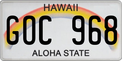 HI license plate GOC968