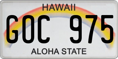 HI license plate GOC975
