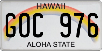 HI license plate GOC976