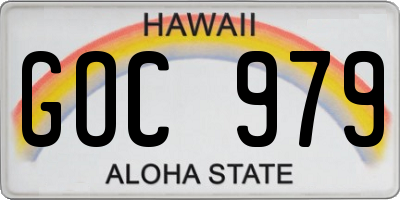 HI license plate GOC979