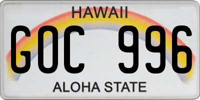 HI license plate GOC996