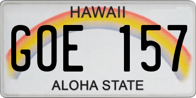 HI license plate GOE157