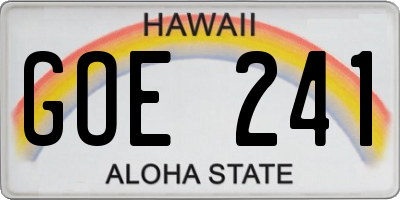 HI license plate GOE241