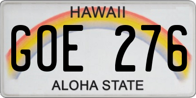 HI license plate GOE276