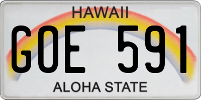HI license plate GOE591