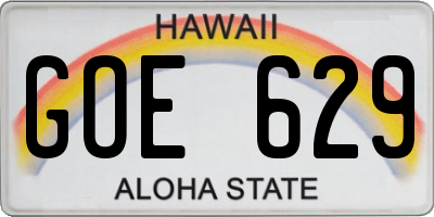 HI license plate GOE629