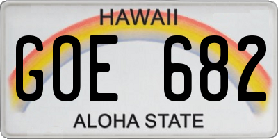 HI license plate GOE682