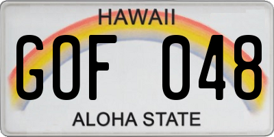 HI license plate GOF048