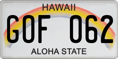 HI license plate GOF062