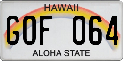 HI license plate GOF064