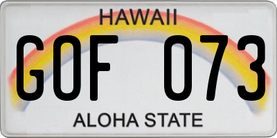 HI license plate GOF073
