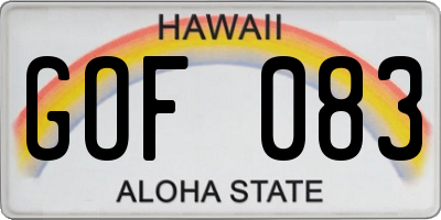HI license plate GOF083
