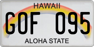 HI license plate GOF095