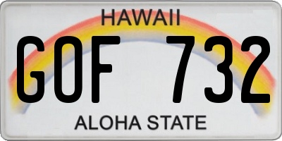 HI license plate GOF732
