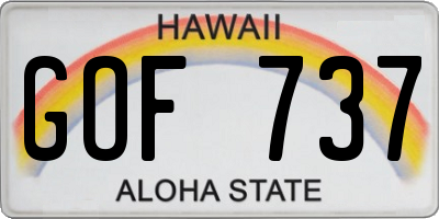 HI license plate GOF737