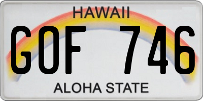 HI license plate GOF746