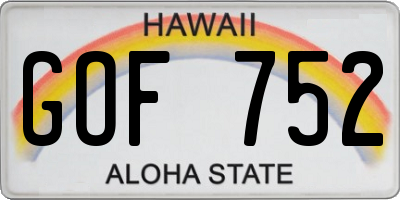 HI license plate GOF752