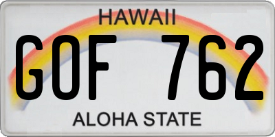 HI license plate GOF762