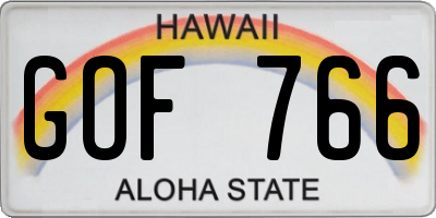 HI license plate GOF766