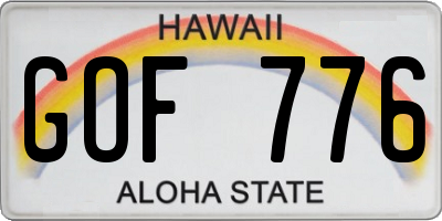 HI license plate GOF776