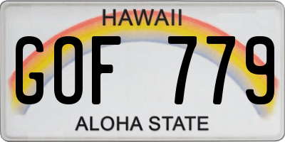 HI license plate GOF779