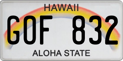 HI license plate GOF832