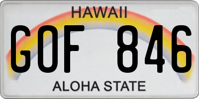 HI license plate GOF846
