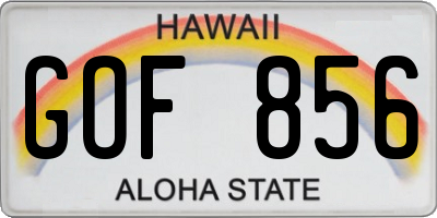 HI license plate GOF856