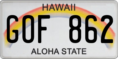HI license plate GOF862