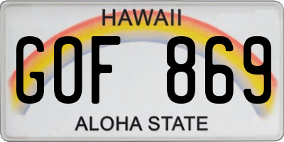 HI license plate GOF869