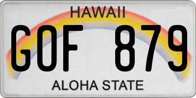 HI license plate GOF879