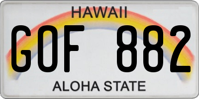HI license plate GOF882