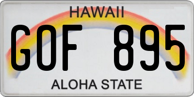 HI license plate GOF895