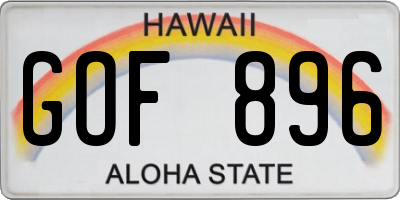 HI license plate GOF896