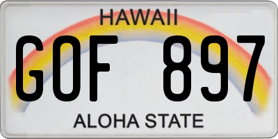 HI license plate GOF897