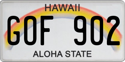 HI license plate GOF902