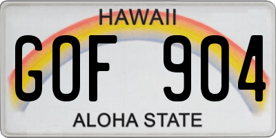HI license plate GOF904