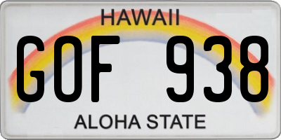HI license plate GOF938