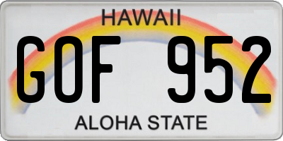 HI license plate GOF952