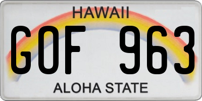 HI license plate GOF963