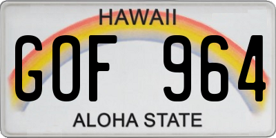 HI license plate GOF964