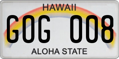 HI license plate GOG008