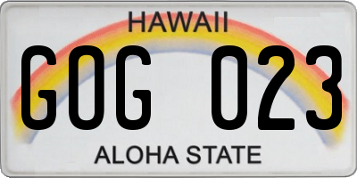 HI license plate GOG023