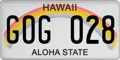 HI license plate GOG028